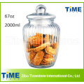 2000ml Großes klare Glas Biskuit Snack Cookie Jar